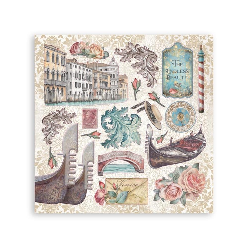 New Stamperia Stickers 6.49"x6.49" 4 sheets Venice City of Art