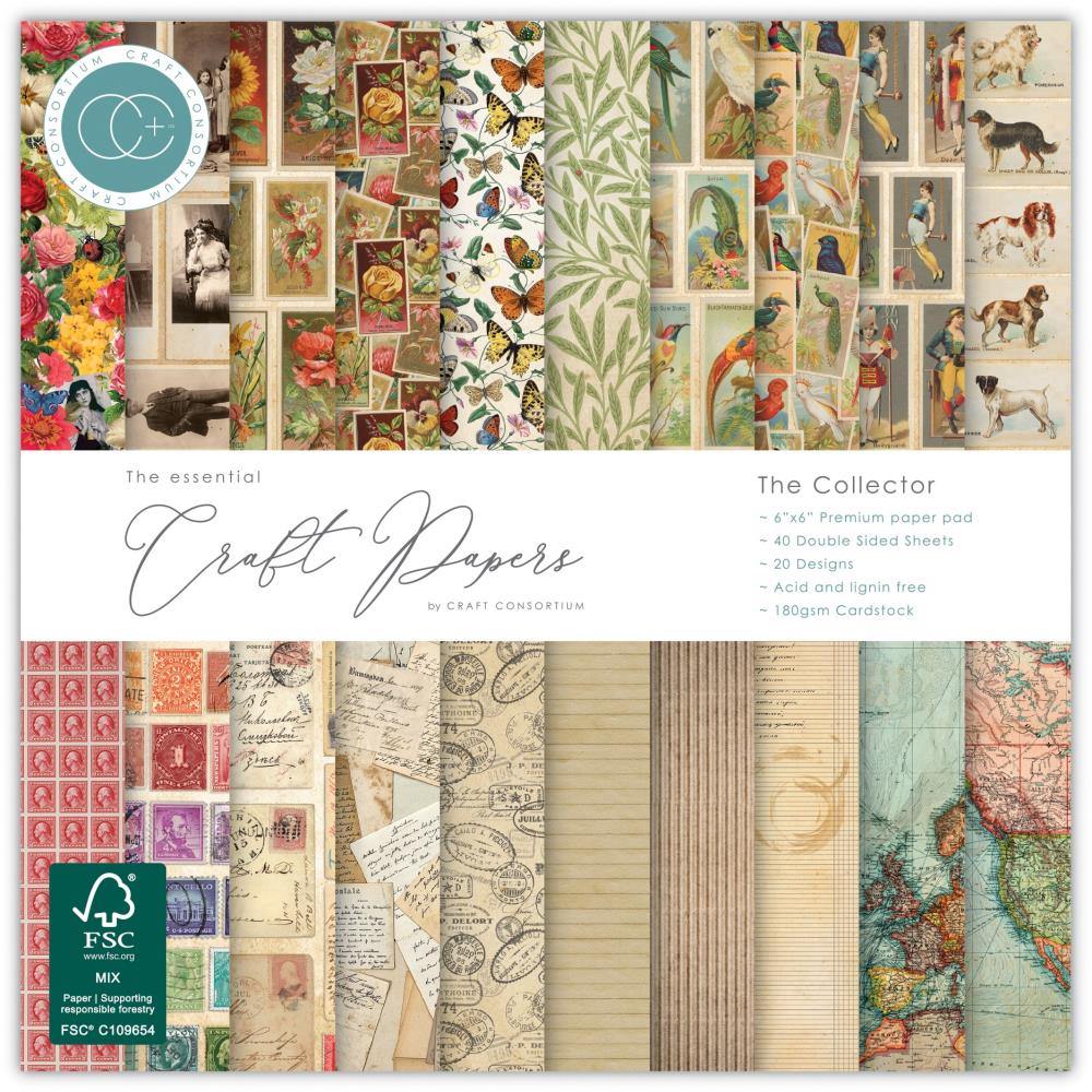 New Craft Consortium Double-Sided Paper Pad 6"X6" 40/Pkg The Collector