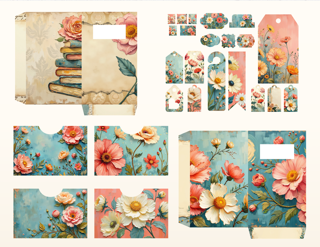 E’s Timeless In Teal Digital Download – 102 Page Journal & Ephemera Collection
