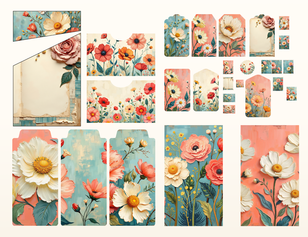 E’s Timeless In Teal Digital Download – 102 Page Journal & Ephemera Collection