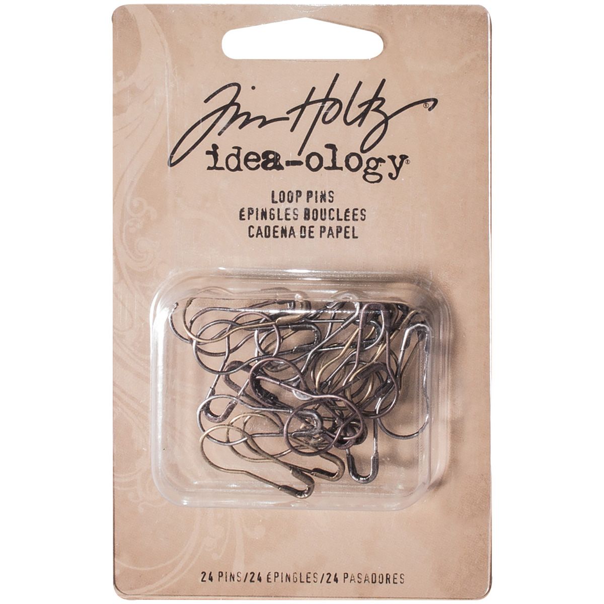 NEW Tim Holtz idea-ology loop pins 24ct