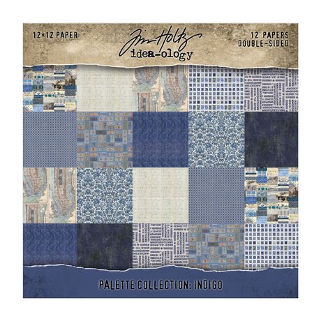 PREORDER New! Tim Holtz Idea-ology Double-Sided 12x12 Cardstock ~ Palette Collection: Indigo