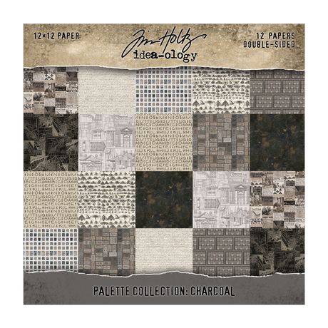 PREORDER New! Tim Holtz Idea-ology Double-Sided Cardstock 12x12 ~ Palette Collection: Charcoal