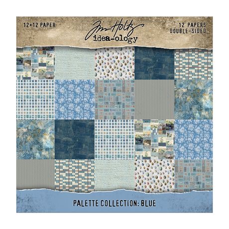 PREORDER New! Tim Holtz Idea-ology Double-Sided Cardstock 12x12 ~ Palette Collection: Blue