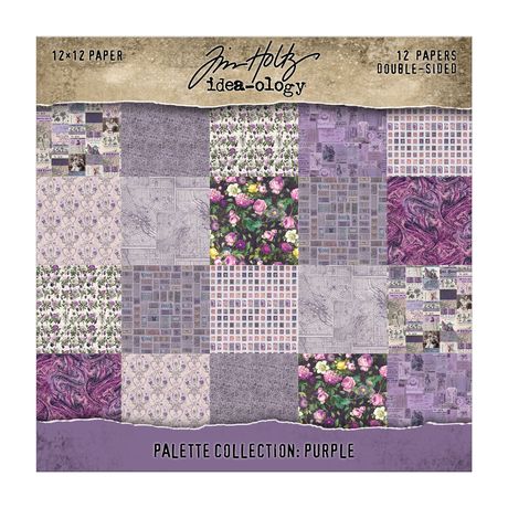 PREORDER New! Tim Holtz Idea-ology Double-Sided 12x12 Cardstock ~ Palette Collection: Purple