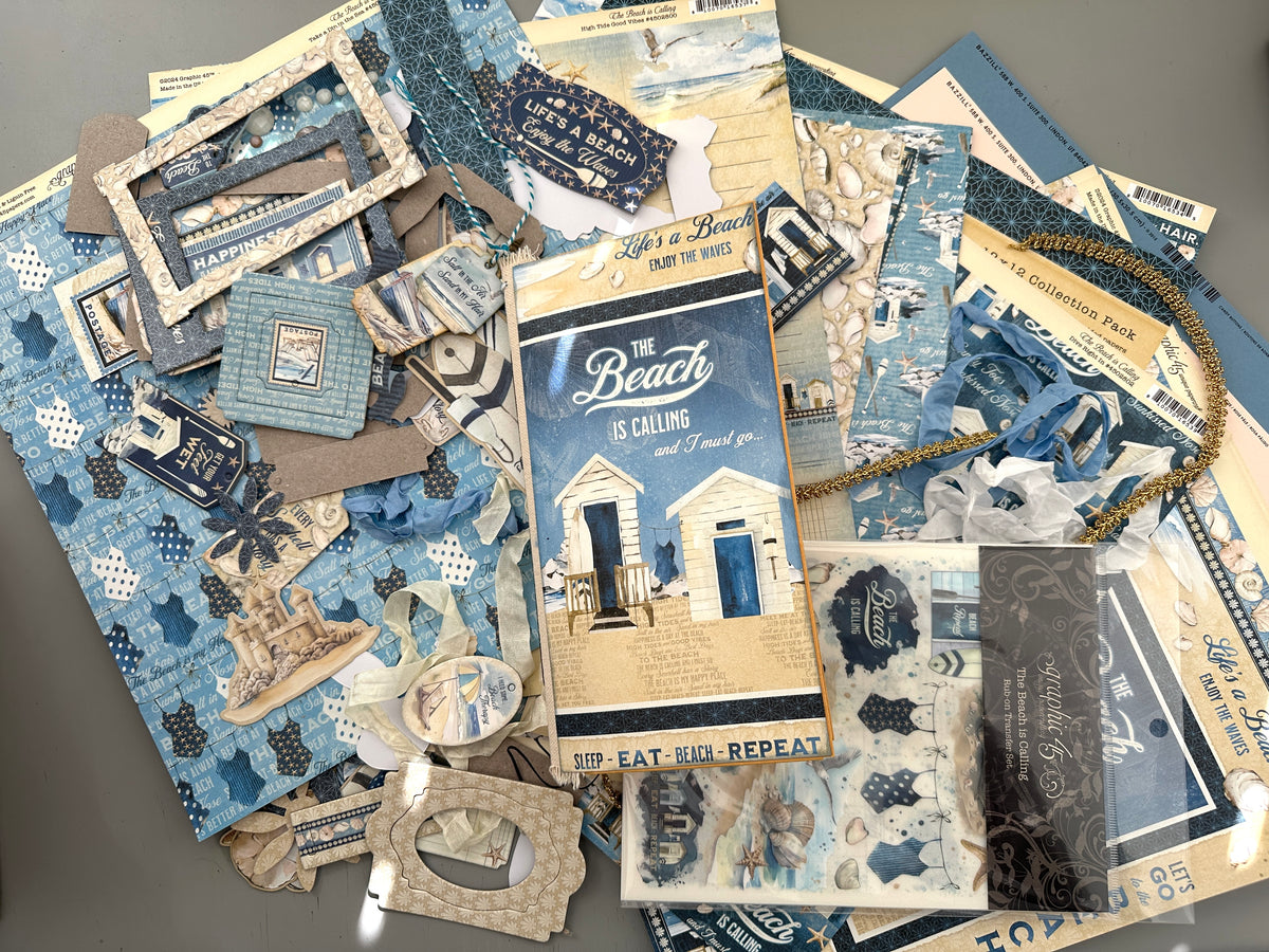 E’s Destash! The Beach Is Calling – Handmade Journal & Deluxe Finishing Kit