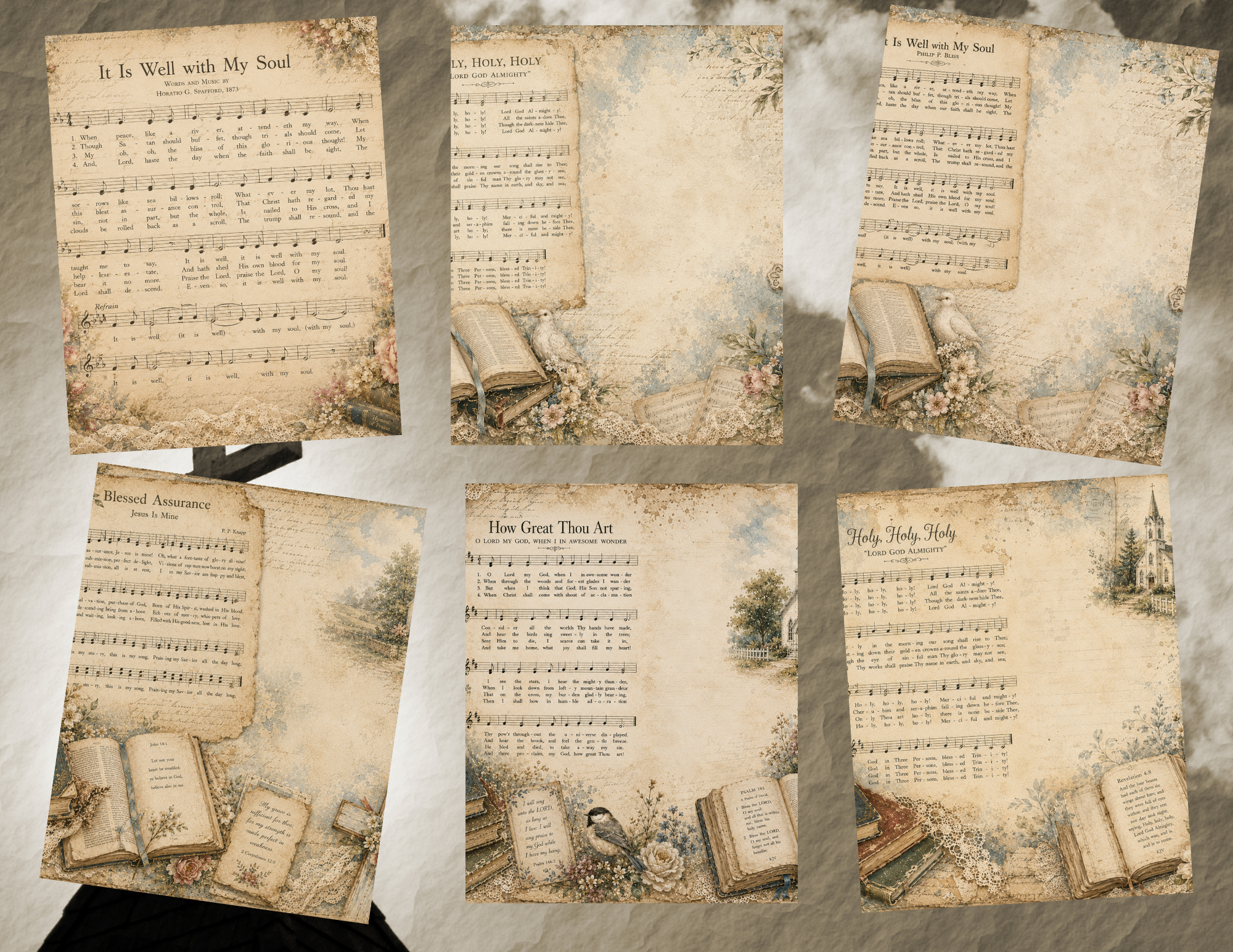 New! A Hymnal & A Hallelujah Journal Digital Kit ~ 12 pages by Melina