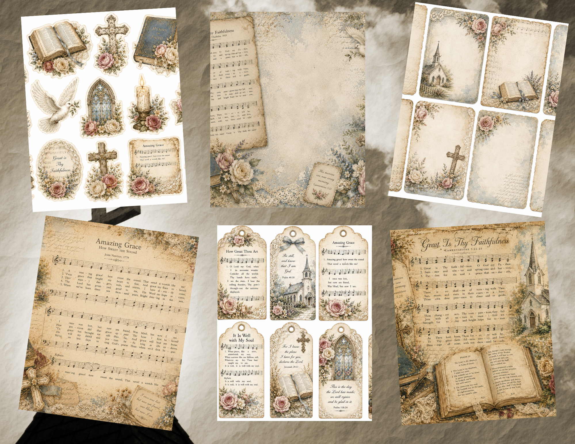 New! A Hymnal & A Hallelujah Journal Digital Kit ~ 12 pages by Melina