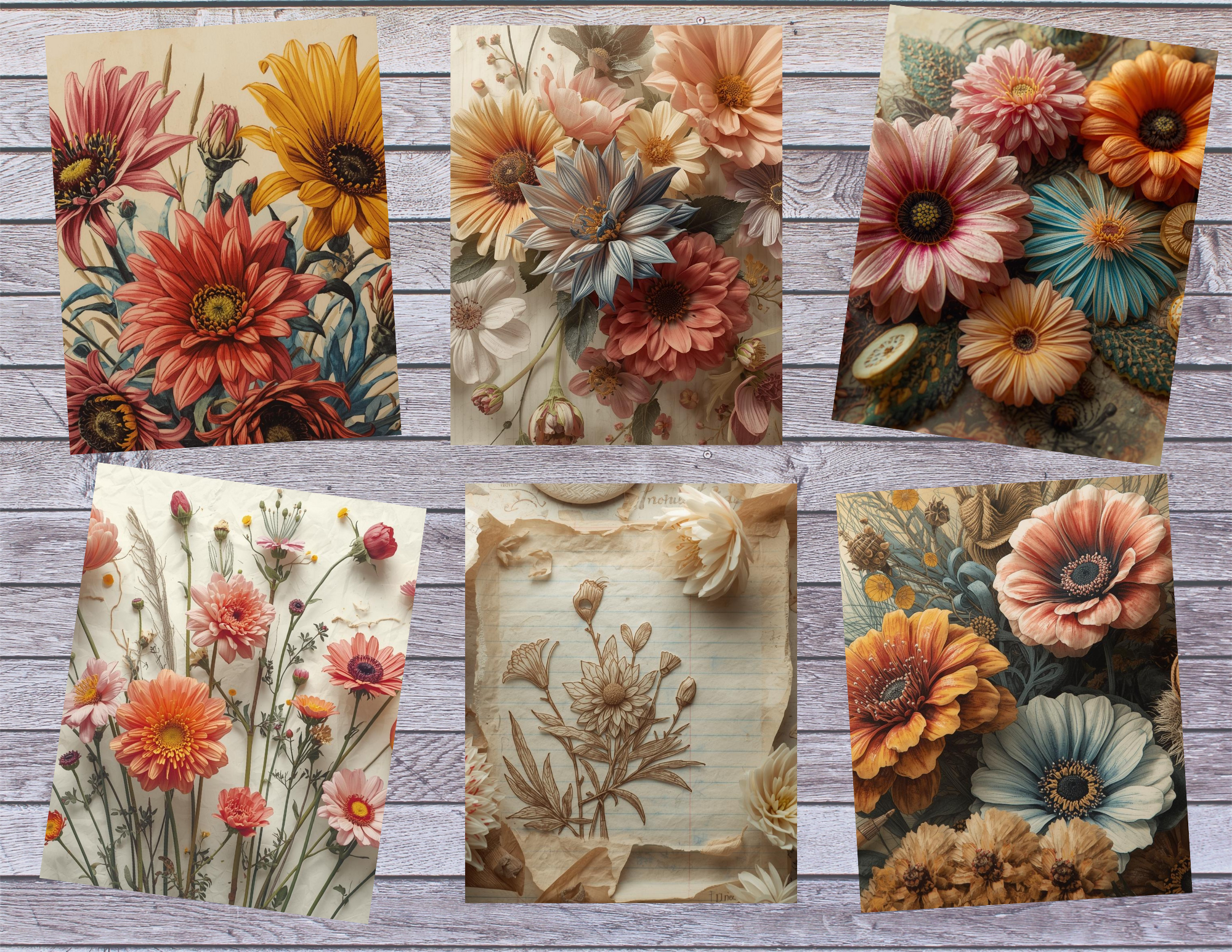 New Print and Ship Textured Flowers by E 32 pages