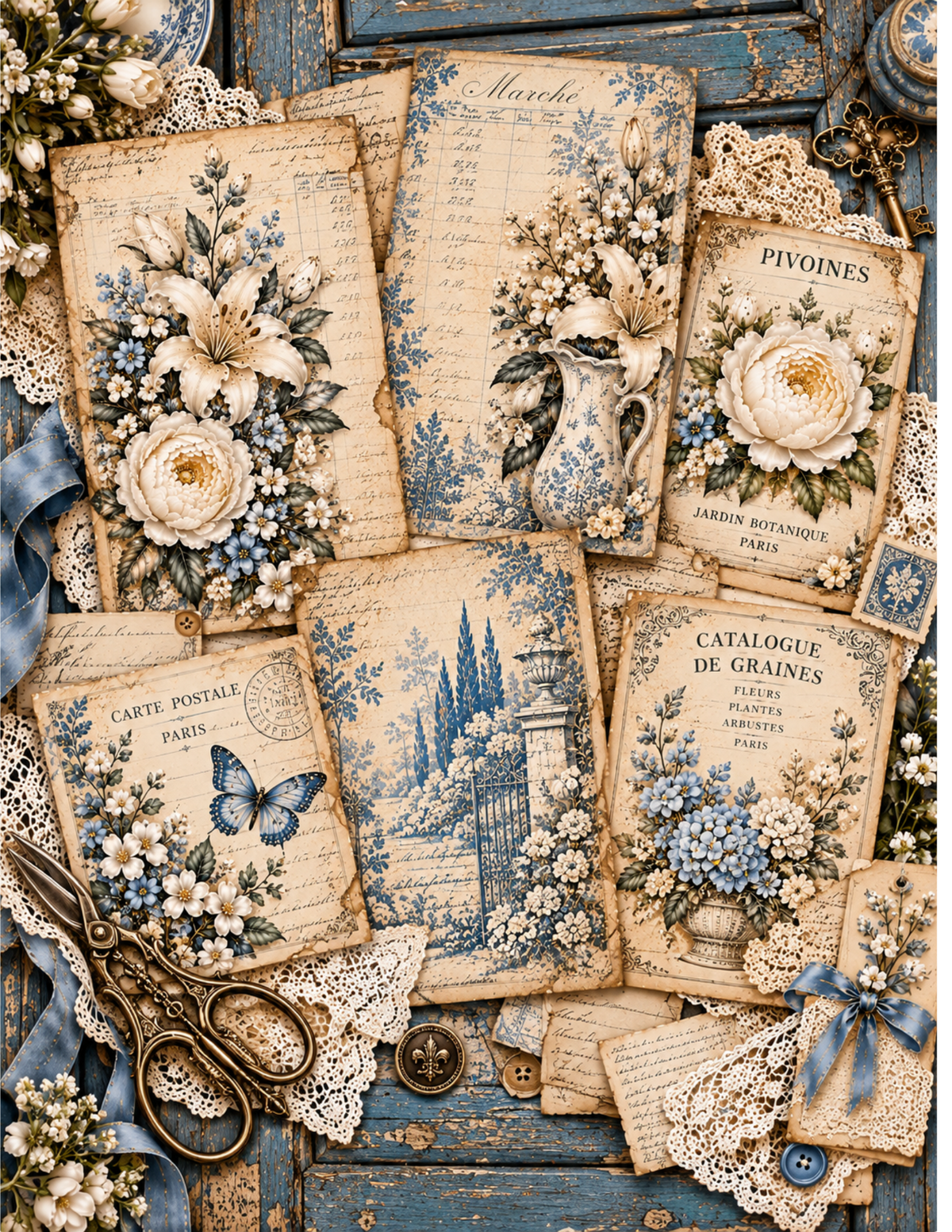 NEW! Vintage Reflections Tall Journal kit by E - Digital Download 18 pages