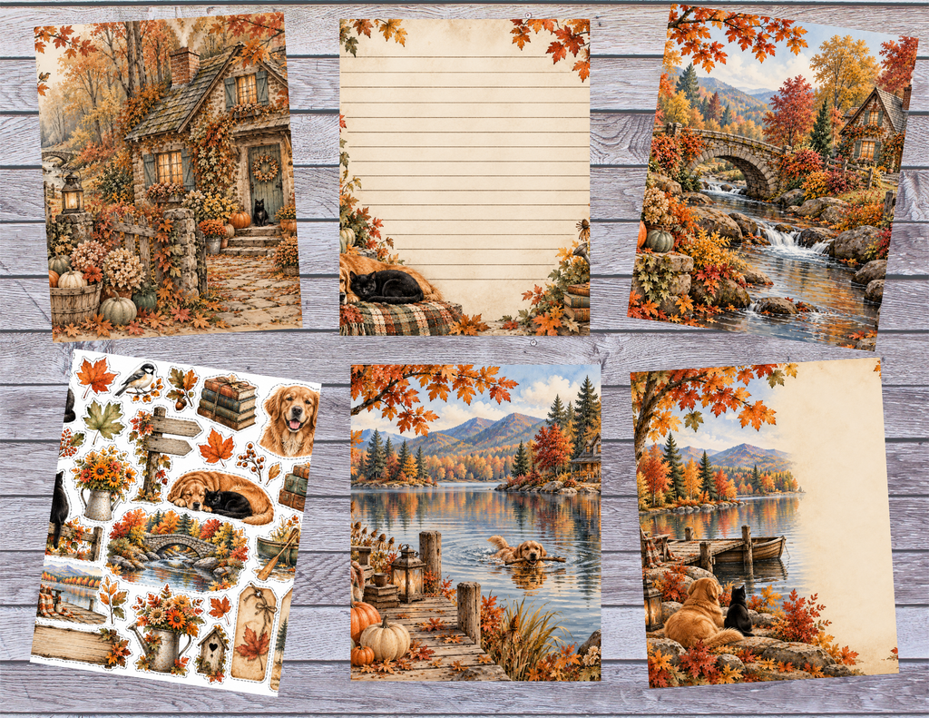 New! Pawprints Through October digital journal kit ~ 14 pages by Bethany