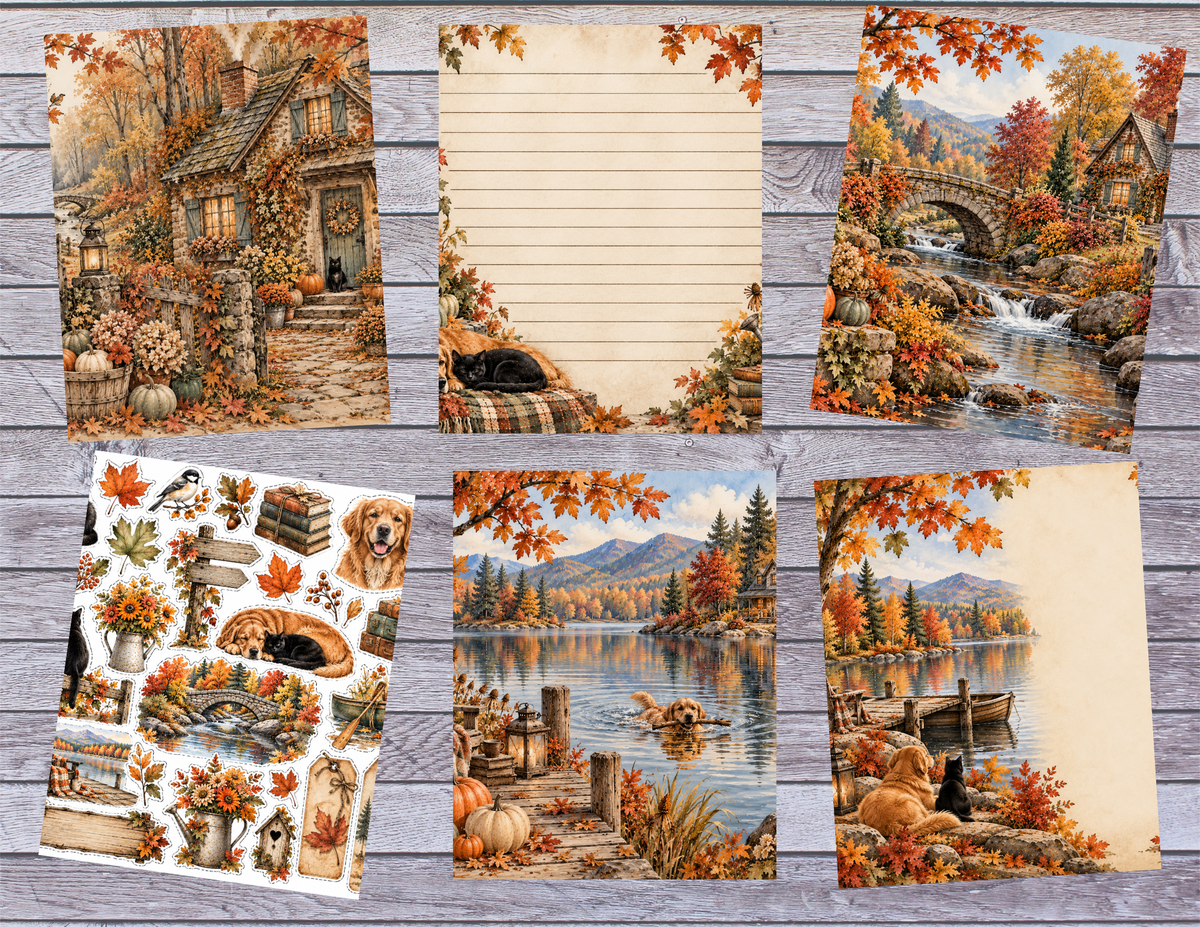 New! Pawprints Through October digital journal kit ~ 14 pages by Bethany