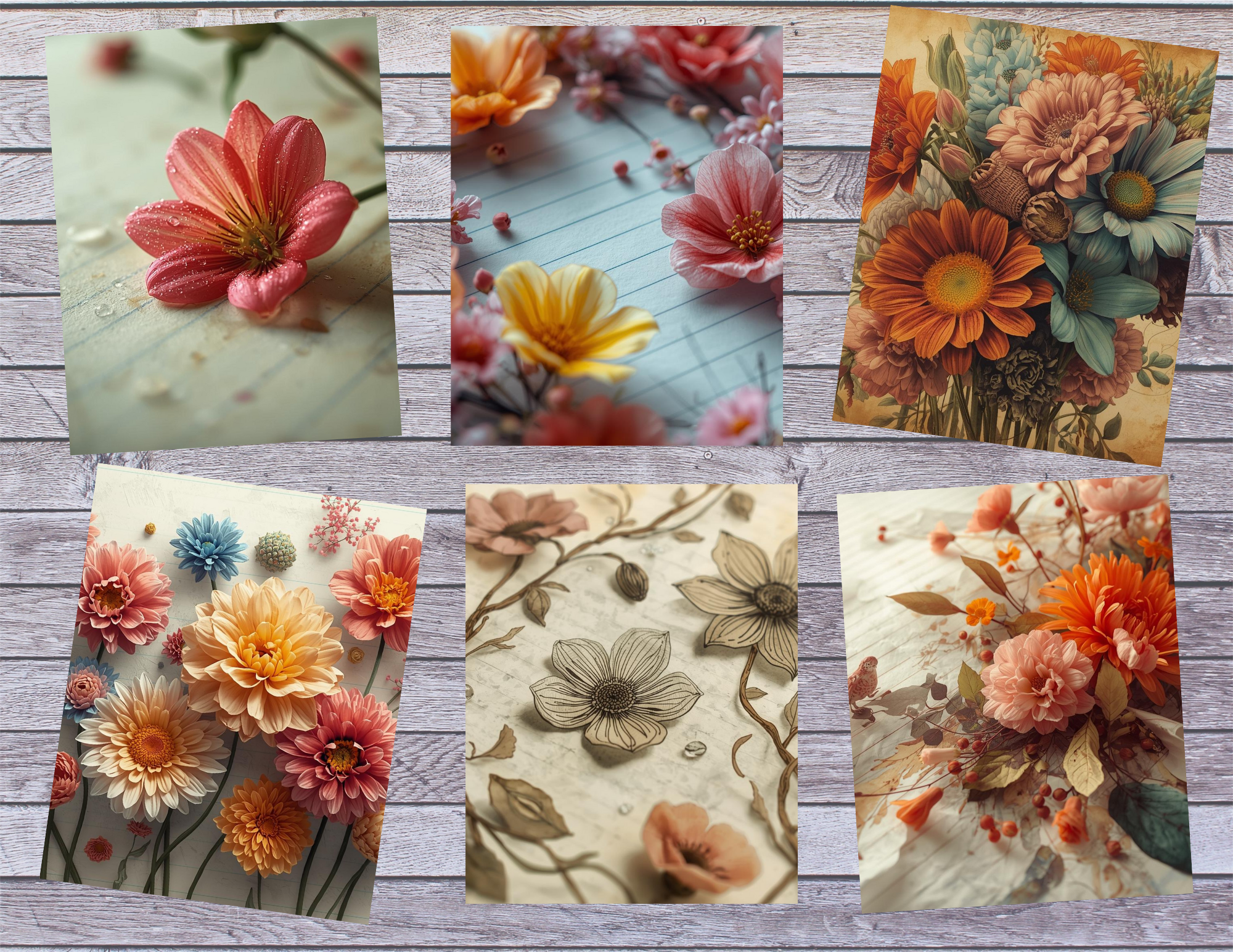 New Print and Ship Textured Flowers by E 32 pages