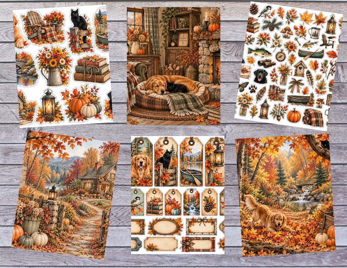 New! Pawprints Through October digital journal kit ~ 14 pages by Bethany