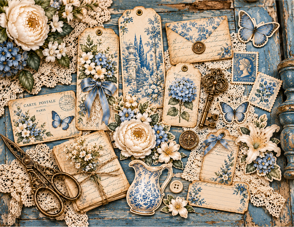 NEW! Vintage Reflections Tall Journal kit by E - Digital Download 18 pages