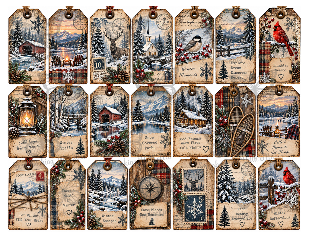 Print & Ship - Cozy Winter Tales – 20 pages by Elisha Vintage Winter Journal Collection