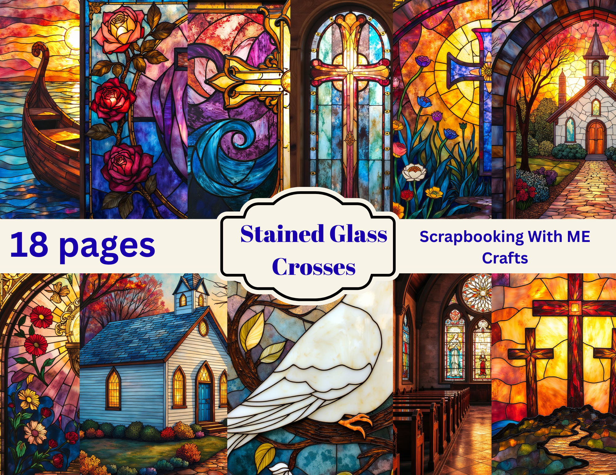 NEW Stained Glass Crosses – 18 Pages by ELISHA