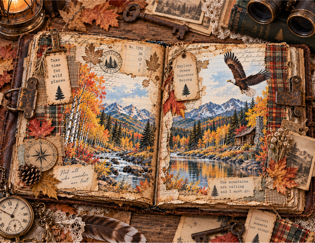 Print and Ship - Where the Wild Trails Wander by Elisha — Junk Journal Collection
