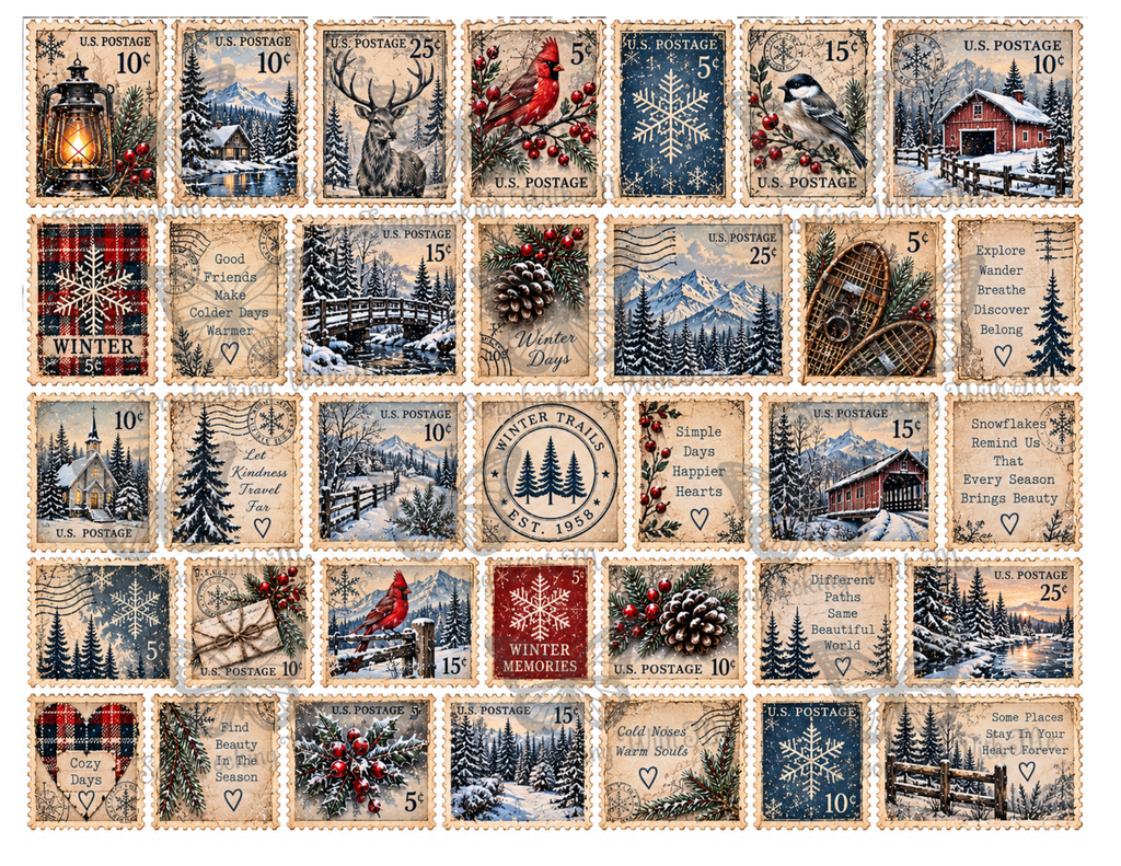 Print & Ship - Cozy Winter Tales – 20 pages by Elisha Vintage Winter Journal Collection