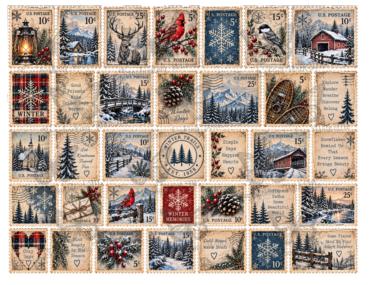 Print & Ship - Cozy Winter Tales – 20 pages by Elisha Vintage Winter Journal Collection