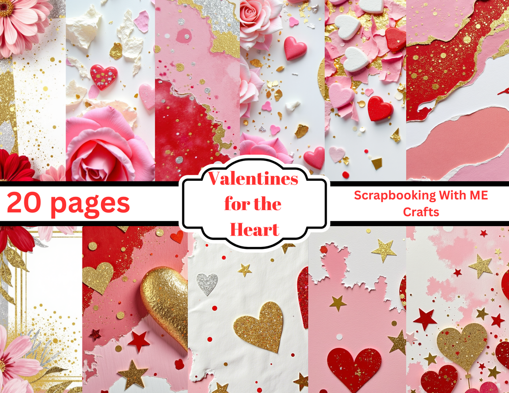 Valentines for the Heart – Romantic Valentine Junk Journal Pages