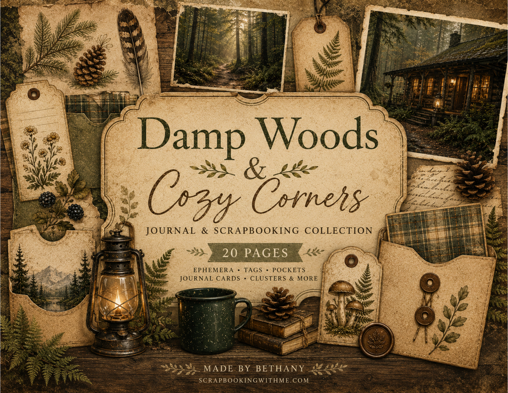 PRINT & SHIP New! Damp Woods & Cozy Corners Journal Kit ~ 20 pages by Bethany