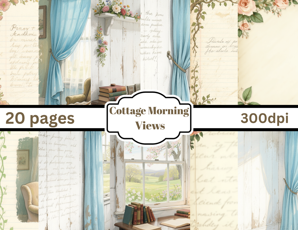 Cottage Morning Views | Vintage Cottage Journal Kit | 20 Pages by Elisha