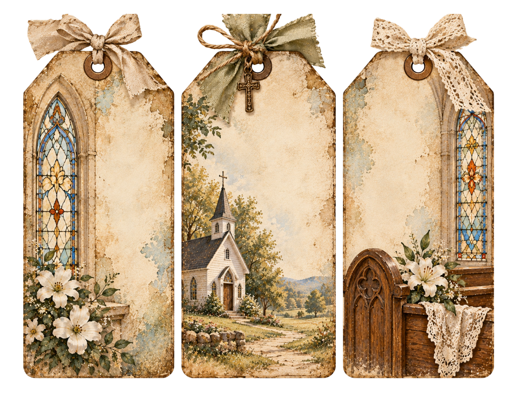 Print and Ship - The Old Church House by M | Vintage Church Journal Kit | 46 Printed Pages