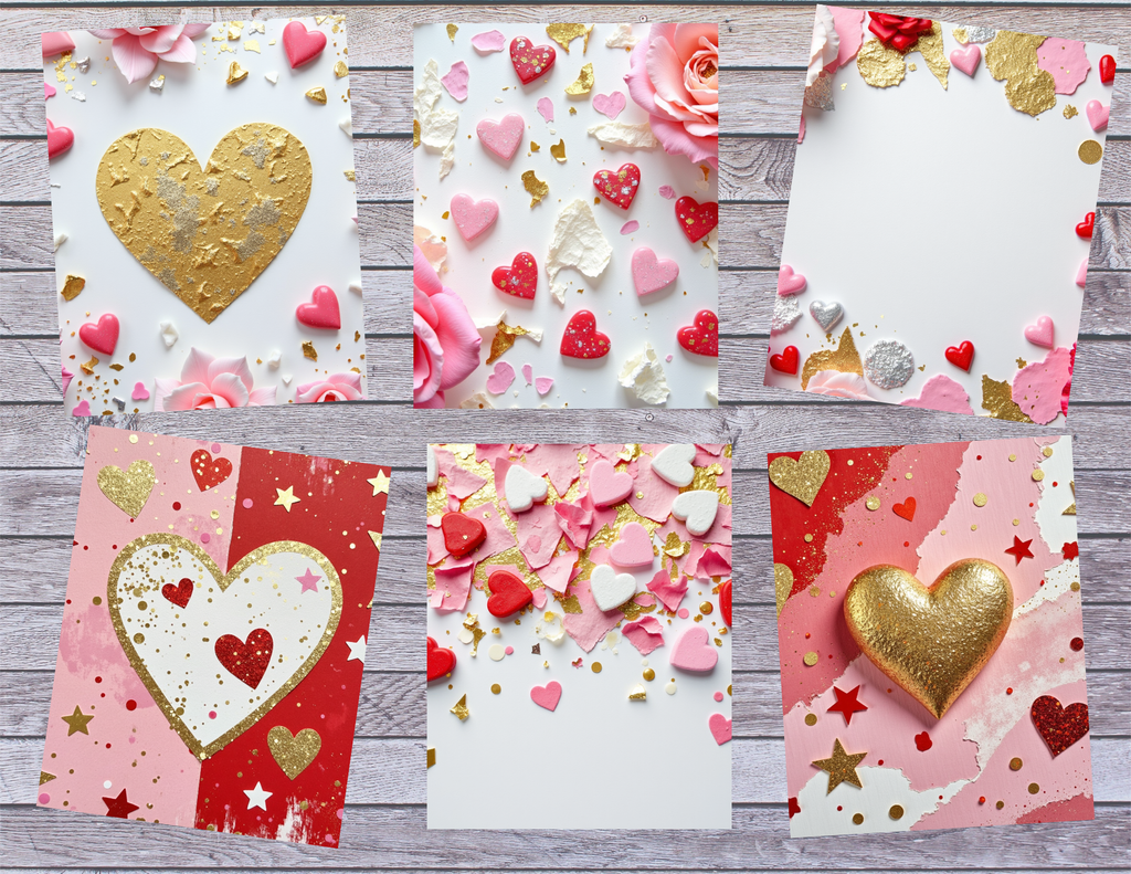 Valentines for the Heart – Romantic Valentine Junk Journal Pages