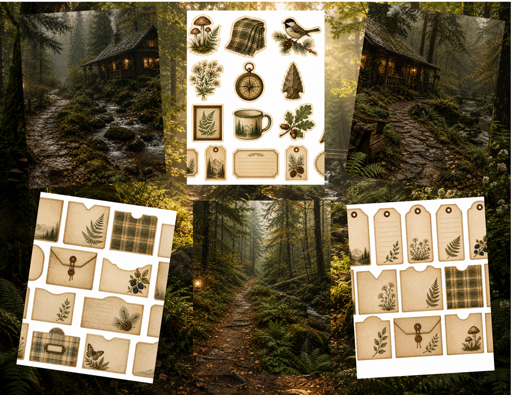PRINT & SHIP New! Damp Woods & Cozy Corners Journal Kit ~ 20 pages by Bethany