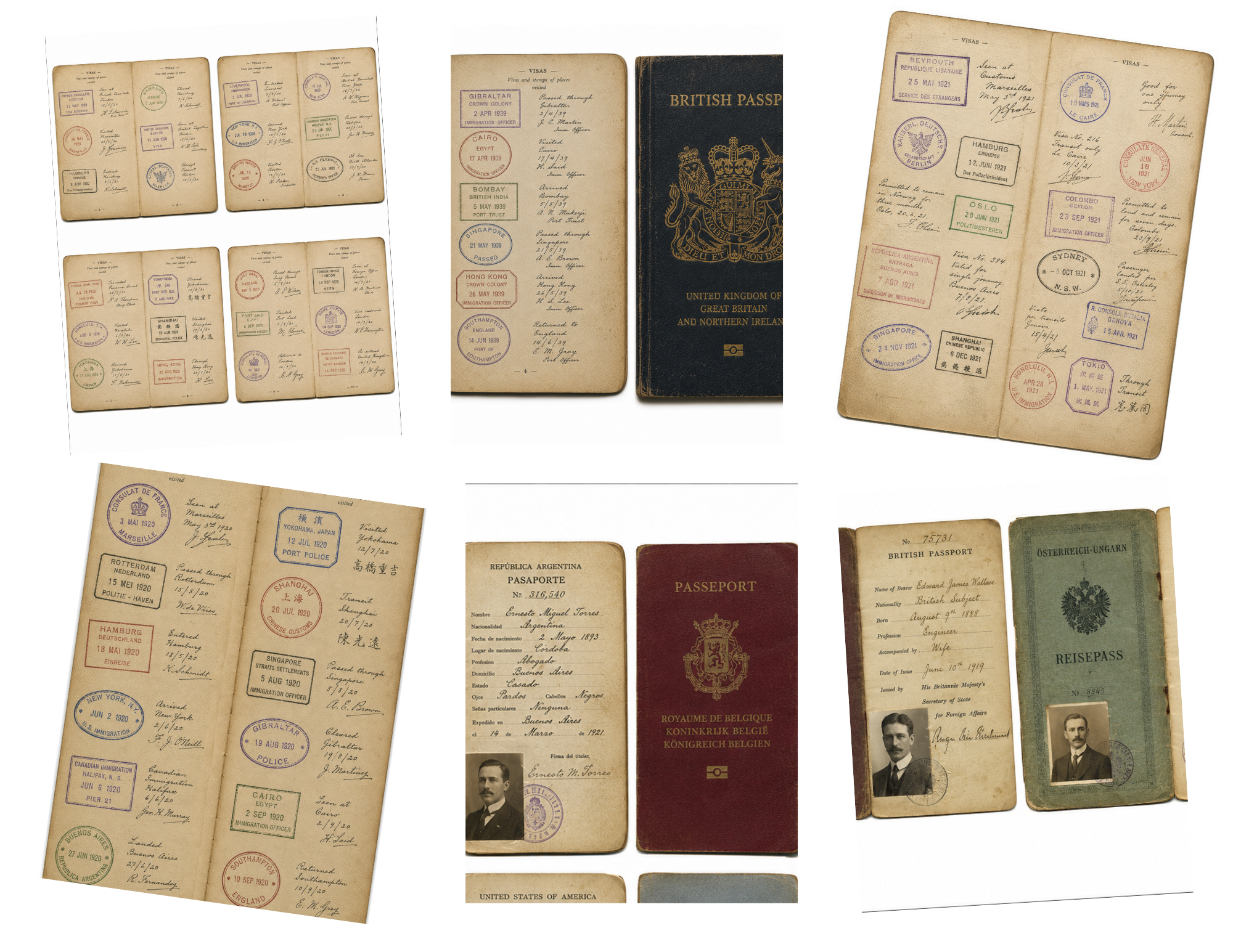 New! Vintage Passports Digital Journal Kit ~ 20 pages by E