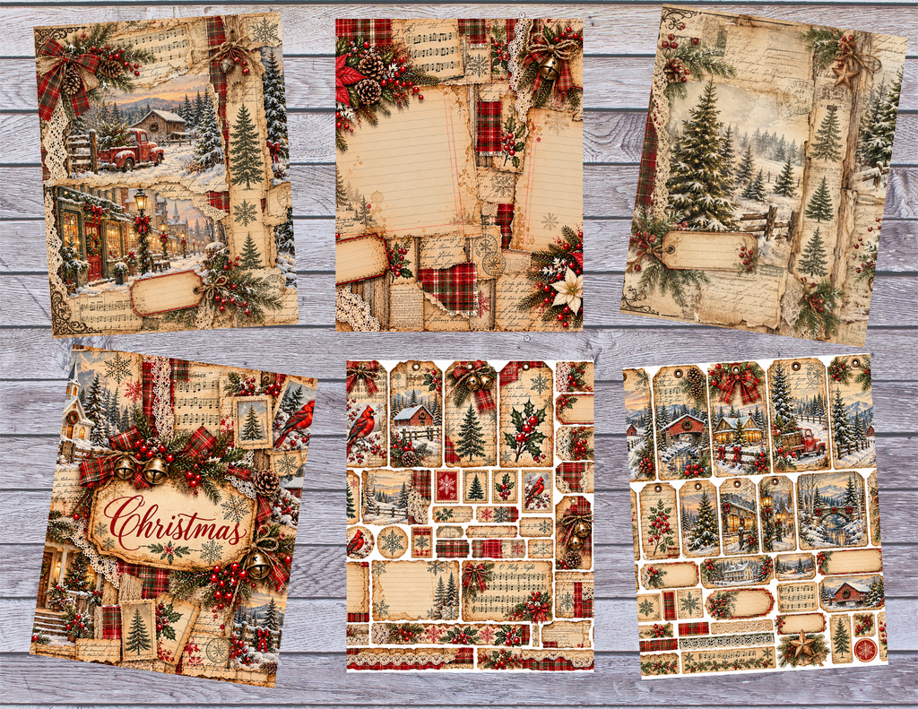 NEW Christmas Collage by Elisha 21 pages Digital Download