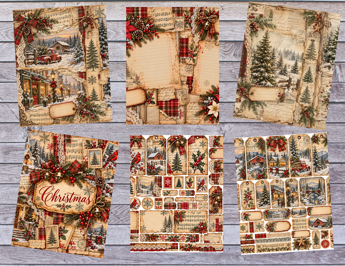 NEW Christmas Collage by Elisha 21 pages Digital Download