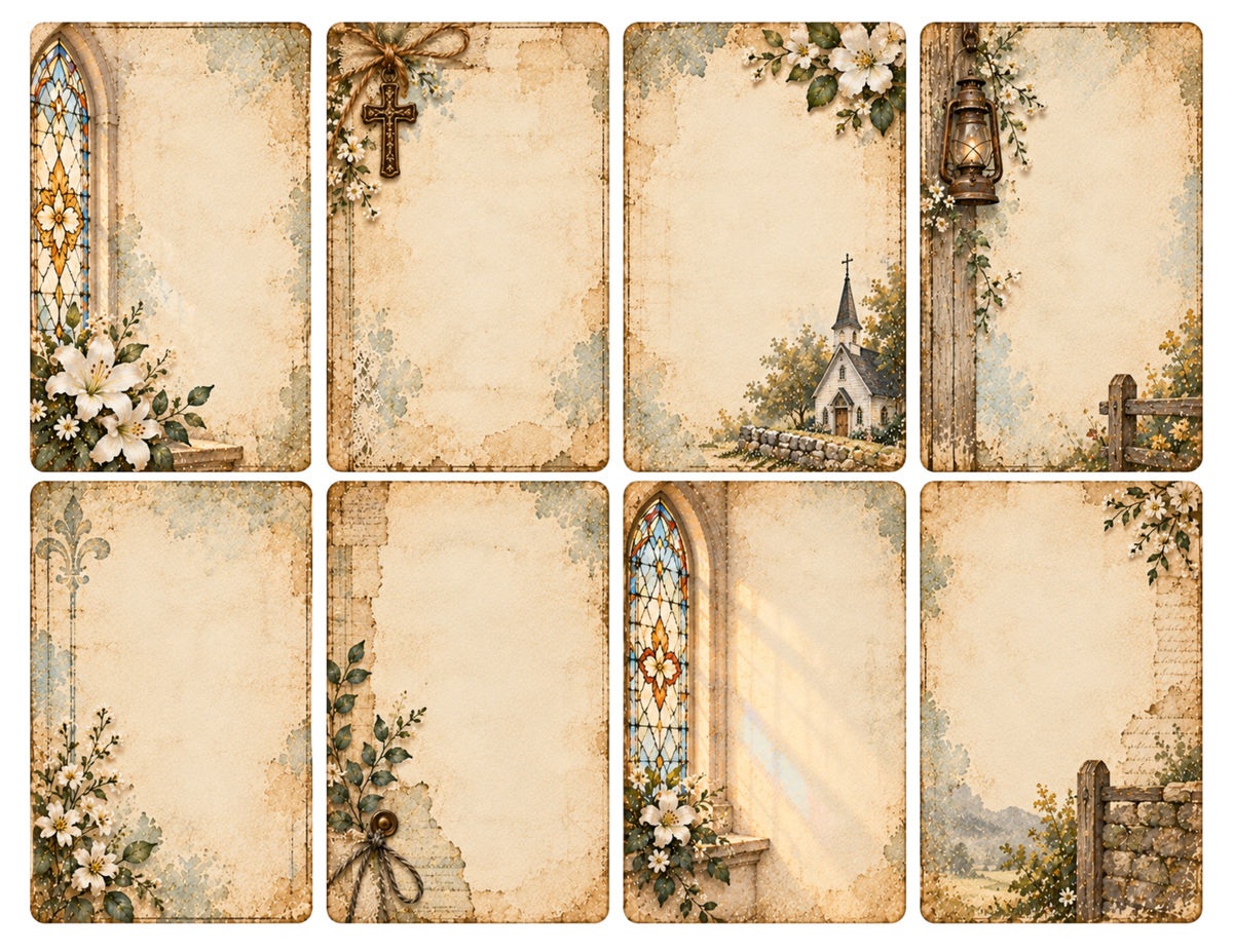 Print and Ship - The Old Church House by M | Vintage Church Journal Kit | 46 Printed Pages