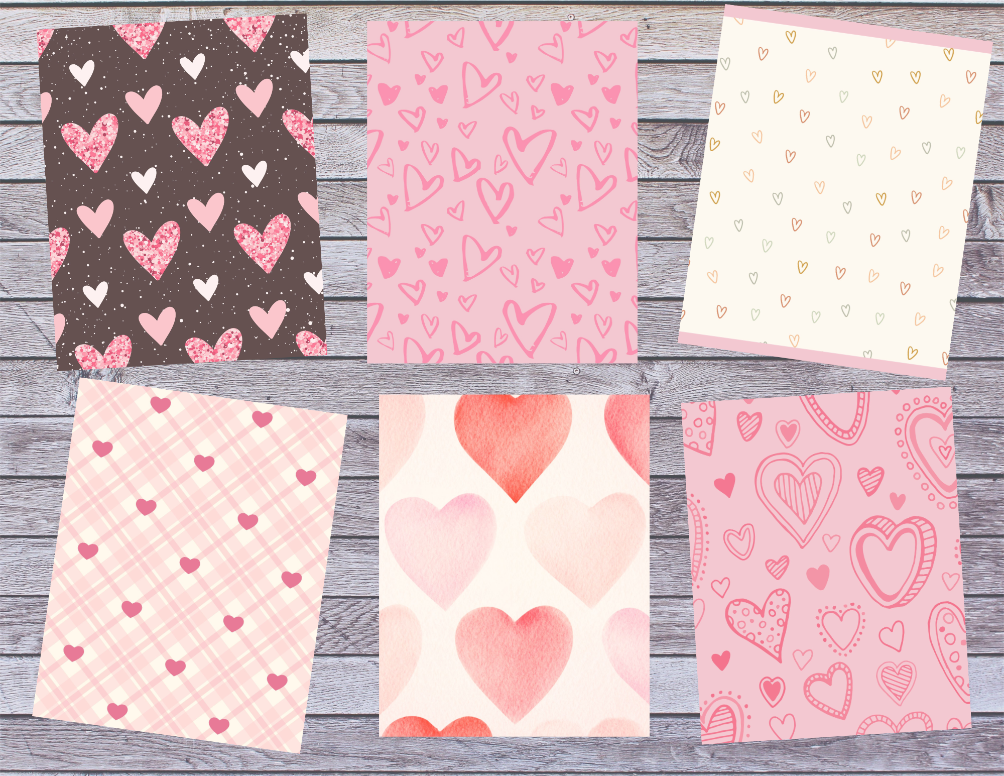 Hearts A Flutter – Valentine Digital Paper Collection by M