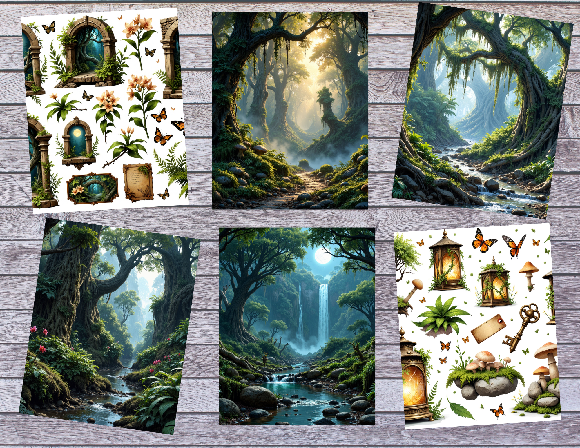 PRINT & SHIP New! Hidden Hollow – Enchanted Forest Junk Journal Digital Kit (21 Pages) by Bethany