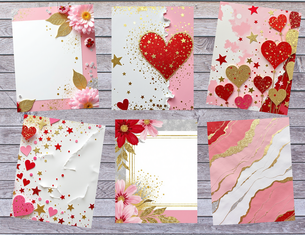 Valentines for the Heart – Romantic Valentine Junk Journal Pages