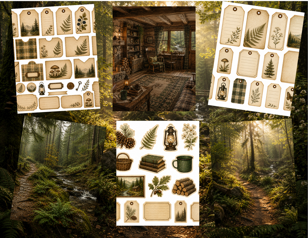 PRINT & SHIP New! Damp Woods & Cozy Corners Journal Kit ~ 20 pages by Bethany