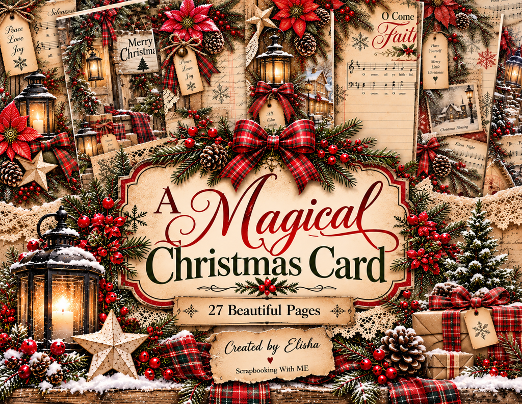 NEW! A Magical Christmas Card – Vintage Christmas Journal Kit by Elisha