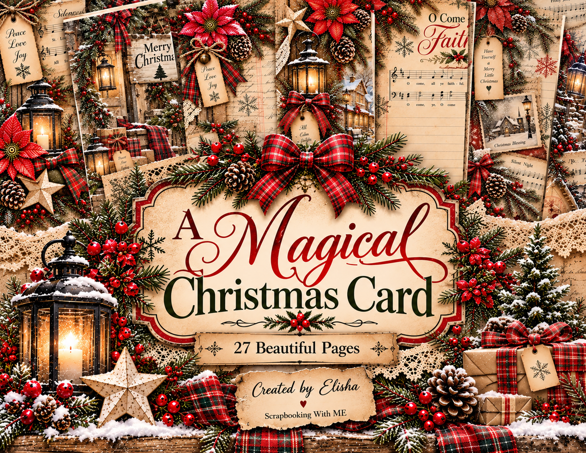 NEW! A Magical Christmas Card – Vintage Christmas Journal Kit by Elisha