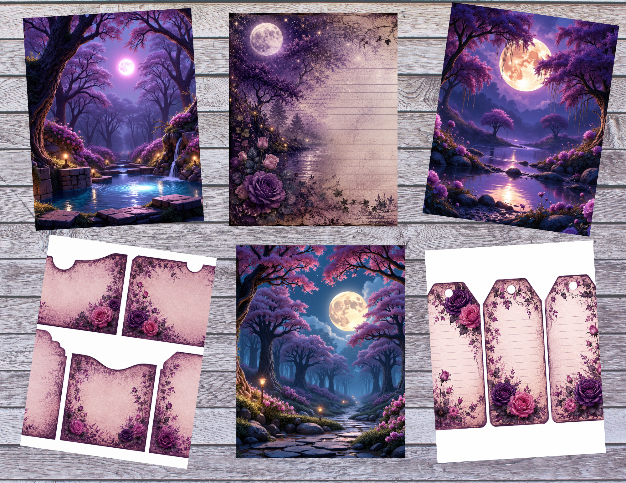 PRINT & SHIP New! Celestial Moon Garden Journal Kit ~ 22 pages by Bethany