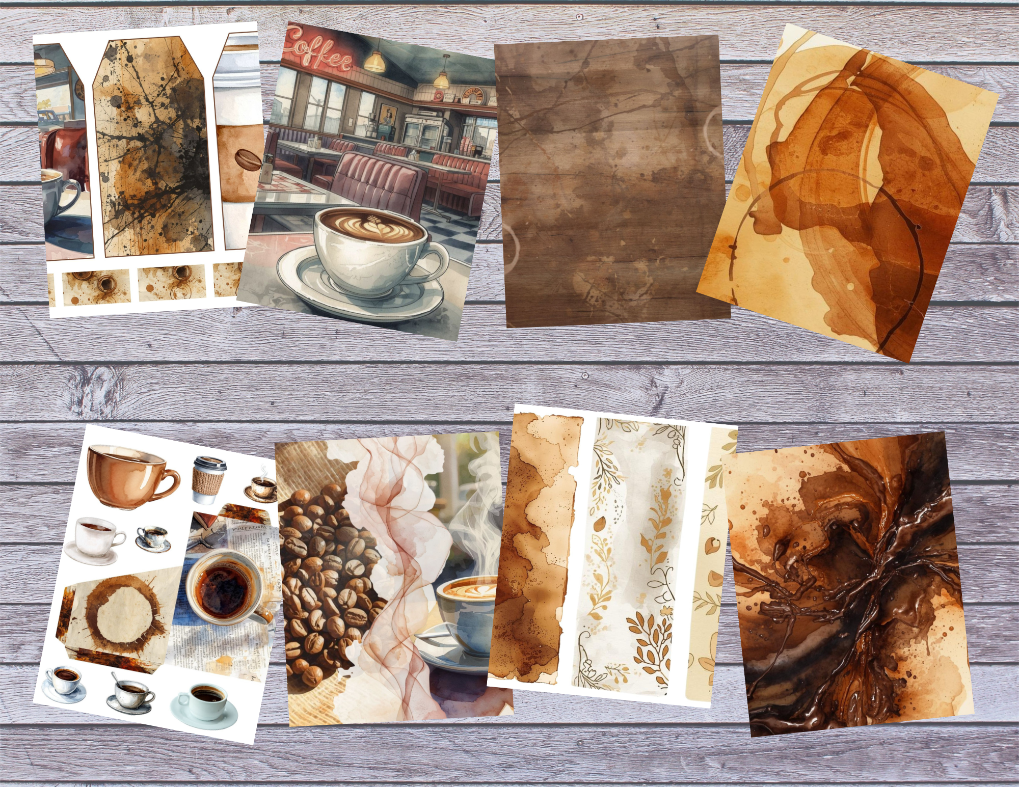 Coffee Stains & Messy Things – Journal kit & Ephemera (22 Digital Pages) M