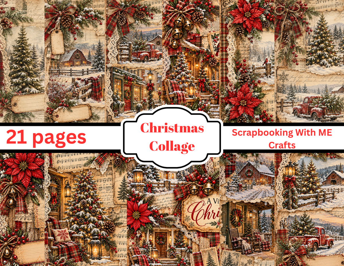 NEW Christmas Collage by Elisha 21 pages Digital Download
