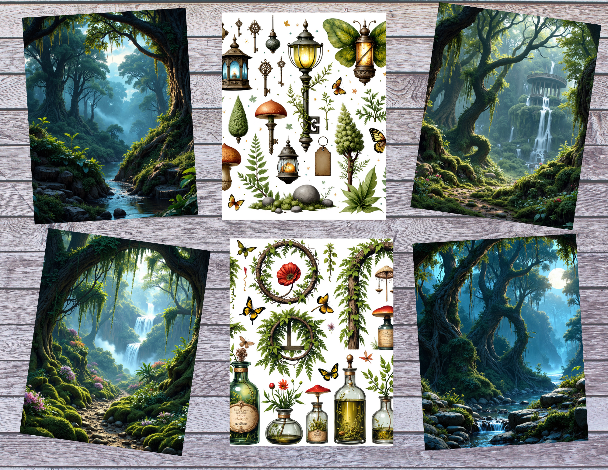 PRINT & SHIP New! Hidden Hollow – Enchanted Forest Junk Journal Digital Kit (21 Pages) by Bethany