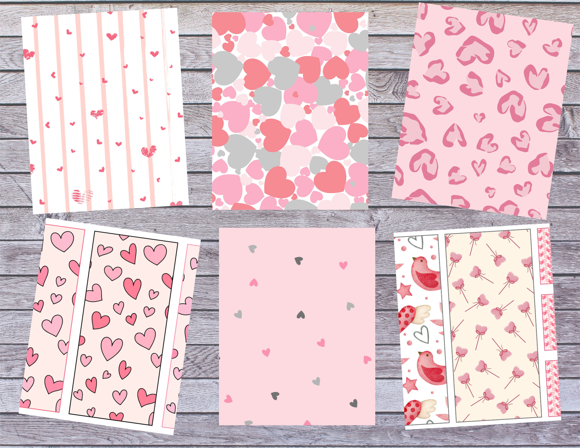 Hearts A Flutter – Valentine Digital Paper Collection by M