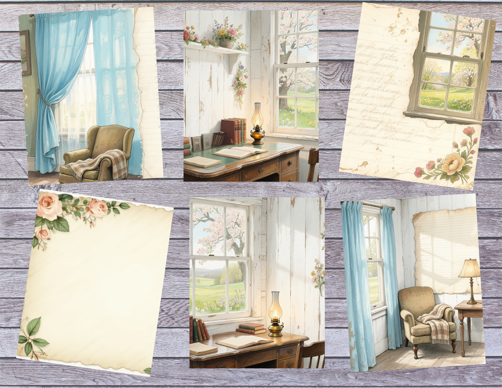 Cottage Morning Views | Vintage Cottage Journal Kit | 20 Pages by Elisha