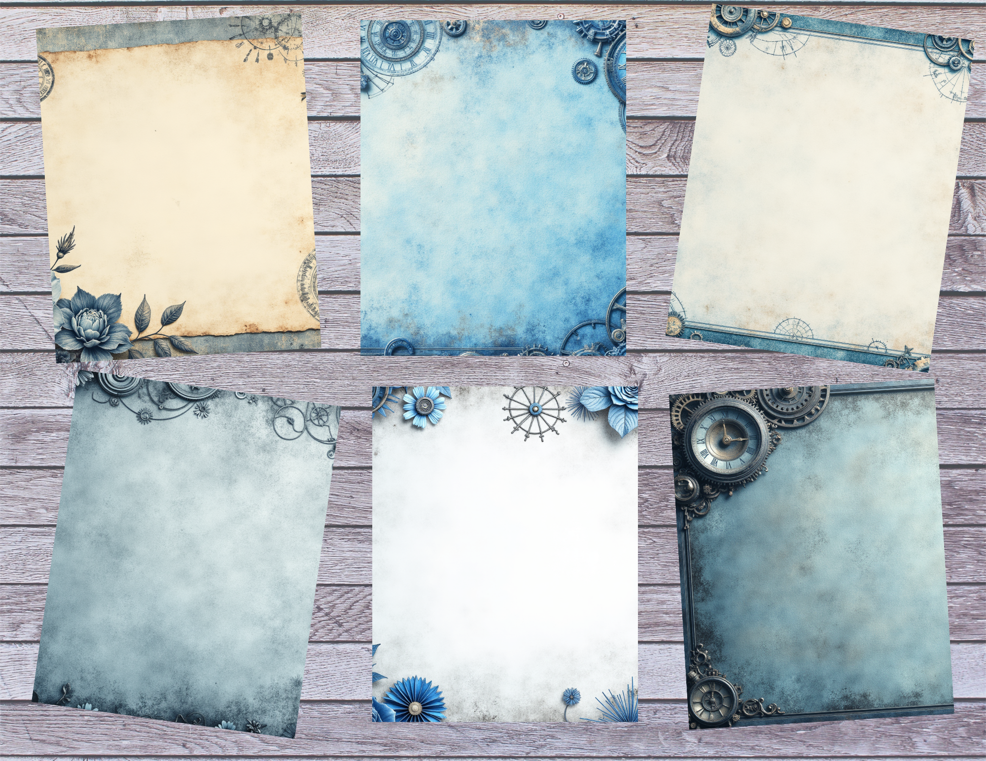 Faded Blues – Digital Download Journal Pages (22-Page PDF Collection)by E