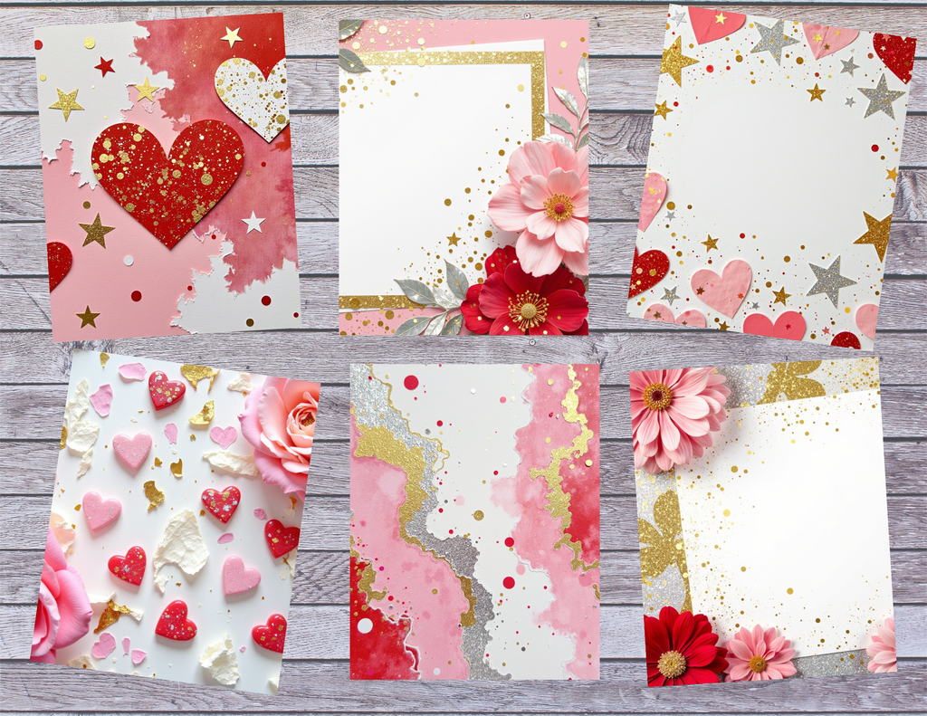Valentines for the Heart – Romantic Valentine Junk Journal Pages