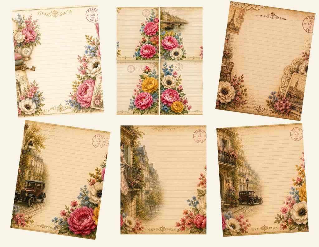 Print & Ship Cafe de Fleurs journal kit by E 35 pages