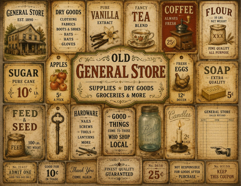 New! Old General Store Junk Journal Kit Printable by E 24 pages
